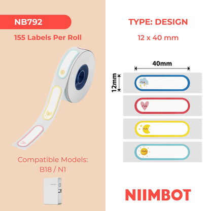NIIMBOT - N1 - 12x40mm - Cartoon Patterns B - 155 Labels
