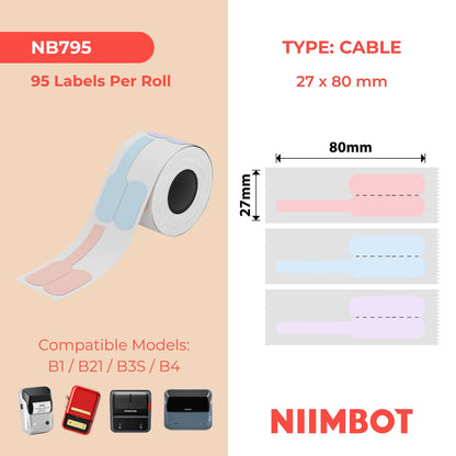 NIIMBOT - B Range - 27x80mm - Mist Cable - 95 Labels