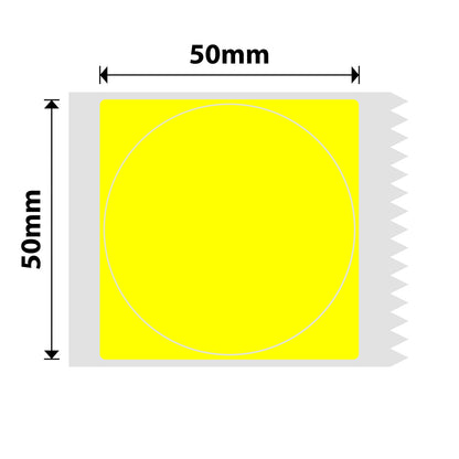 NIIMBOT - B Range - 50x50mm - Yellow Round Removable - 145 Labels