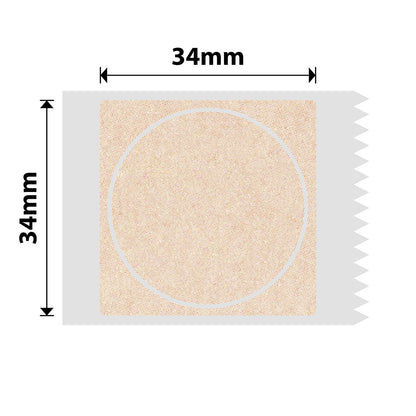NIIMBOT - B Pro Range - 34x34mm - Kraft Round - Dual Colour - Red & Black Text - 205 Labels