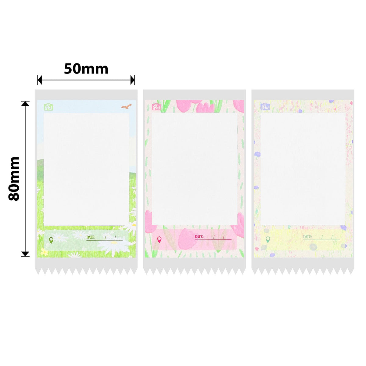 NIIMBOT - B Pro Range - 50x80mm - Greyscale Photo Paper Impression - Garden - 95 Labels