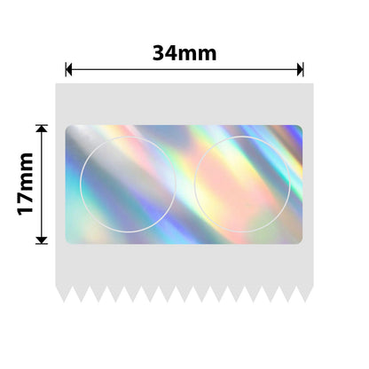 NIIMBOT - M Range - 34x17mm - Silver Laser Holographic Double Row - 345 Labels