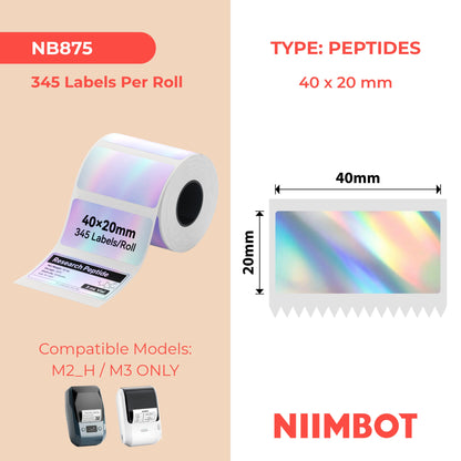 NIIMBOT - M Range - 40x20mm - Silver Laser Holographic - 345 Labels