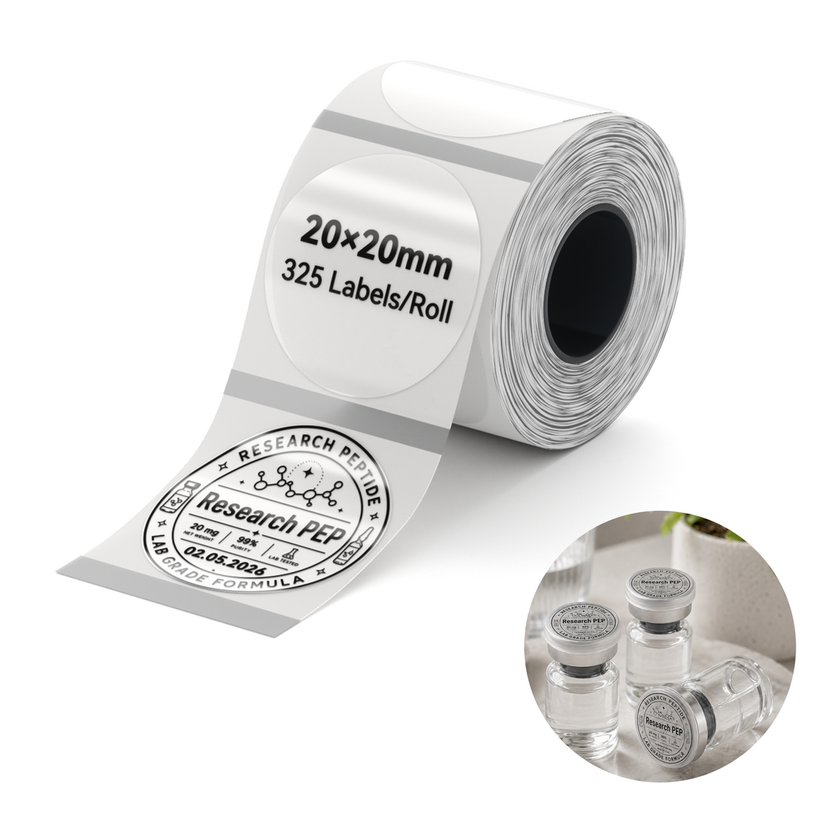 NIIMBOT - M Range - 20x20mm - Transparent Round - 325 Labels