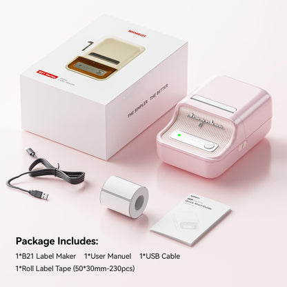 NB109 - NIIMBOT - B21 - PORTABLE THERMAL LABEL BLUETOOTH PRINTER INCLUDING FREE LABEL (50*30MM - WHITE)