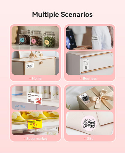 NIIMBOT - B21_PRO - 300DPI - PORTABLE THERMAL LABEL BLUETOOTH PRINTER WITH FREE LABEL ROLL - 50*30MM - WHITE