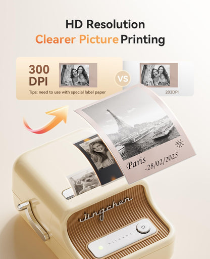 NIIMBOT - B21_PRO - 300DPI - PORTABLE THERMAL LABEL BLUETOOTH PRINTER WITH FREE LABEL ROLL - 50*30MM - WHITE