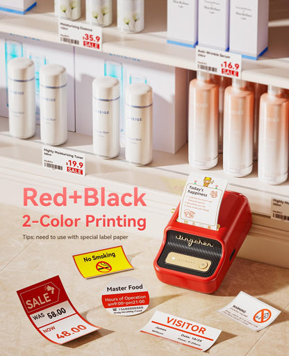 NIIMBOT - B21_PRO - 300DPI - PORTABLE THERMAL LABEL BLUETOOTH PRINTER WITH FREE LABEL ROLL - 50*30MM - WHITE