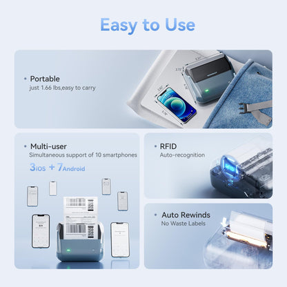 NB609 - NIIMBOT - B4 - BLUETOOTH SHIPPING THERMAL LABEL PRINTER INCL FREE LABEL ROLL