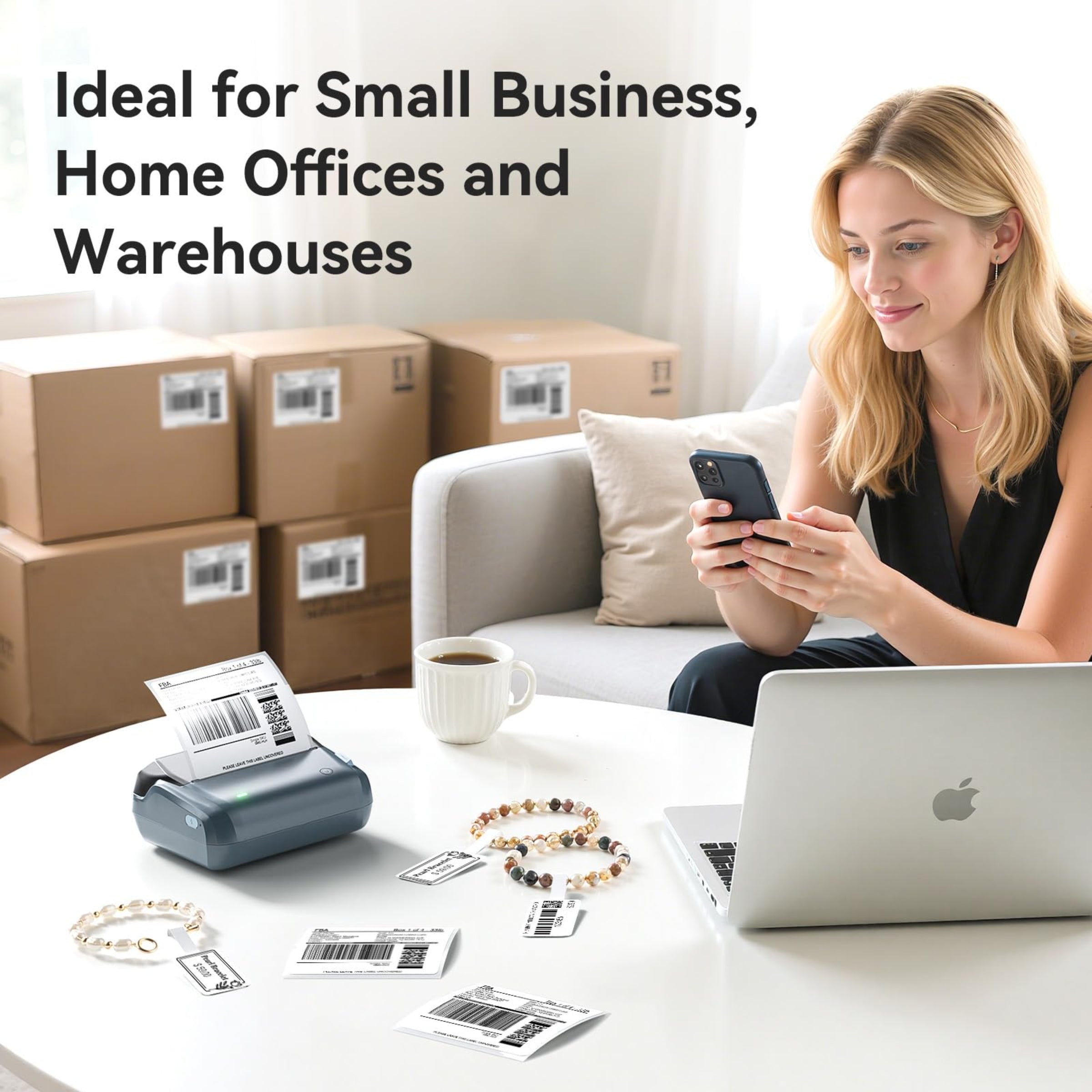 NB609 - NIIMBOT - B4 - BLUETOOTH SHIPPING THERMAL LABEL PRINTER WITH FREE ROLL – LAKE BLUE