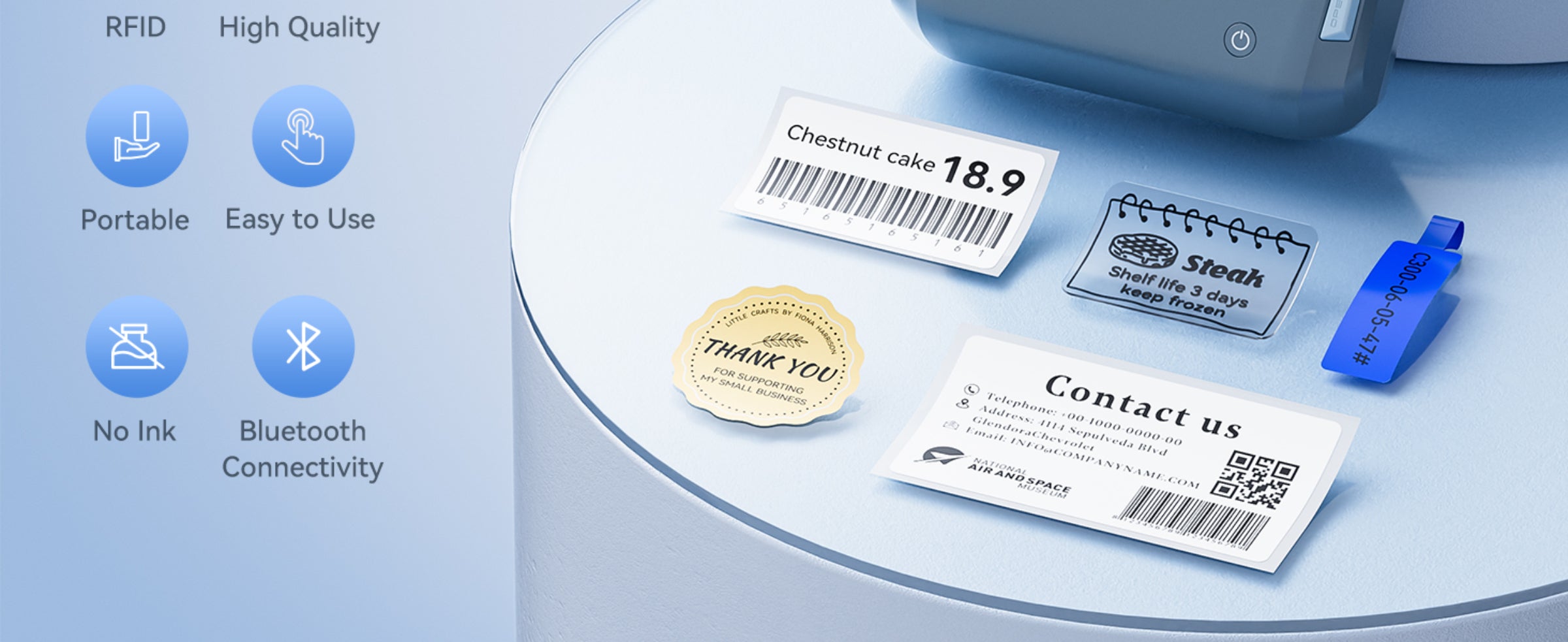 NB609 - NIIMBOT - B4 - BLUETOOTH SHIPPING THERMAL LABEL PRINTER WITH FREE ROLL – LAKE BLUE