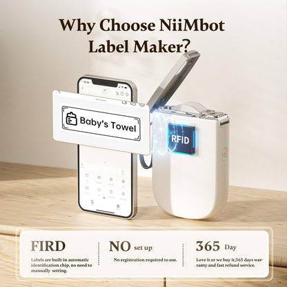 NIIMBOT - D11_H - 300 DPI - IMPRIMANTE D'ÉTIQUETTES BLUETOOTH PORTABLE AVEC ROULEAU D'ÉTIQUETTES OFFERT