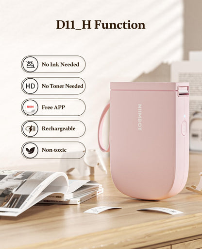 NIIMBOT - D11_H - 300 DPI - IMPRIMANTE D'ÉTIQUETTES BLUETOOTH PORTABLE AVEC ROULEAU D'ÉTIQUETTES OFFERT