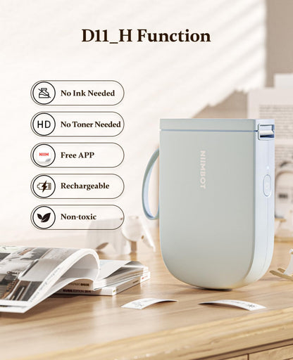 NIIMBOT - D11_H - 300DPI - PORTABLE BLUETOOTH LABEL PRINTER INC FREE LABEL ROLL
