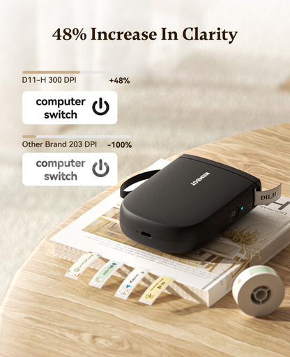 NIIMBOT - D11_H - 300 DPI - IMPRIMANTE D'ÉTIQUETTES BLUETOOTH PORTABLE AVEC ROULEAU D'ÉTIQUETTES OFFERT
