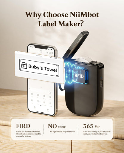 NIIMBOT - D11_H - 300 DPI - IMPRIMANTE D'ÉTIQUETTES BLUETOOTH PORTABLE AVEC ROULEAU D'ÉTIQUETTES OFFERT