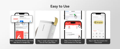 NIIMBOT - D11_H - 300 DPI - IMPRIMANTE D'ÉTIQUETTES BLUETOOTH PORTABLE AVEC ROULEAU D'ÉTIQUETTES OFFERT