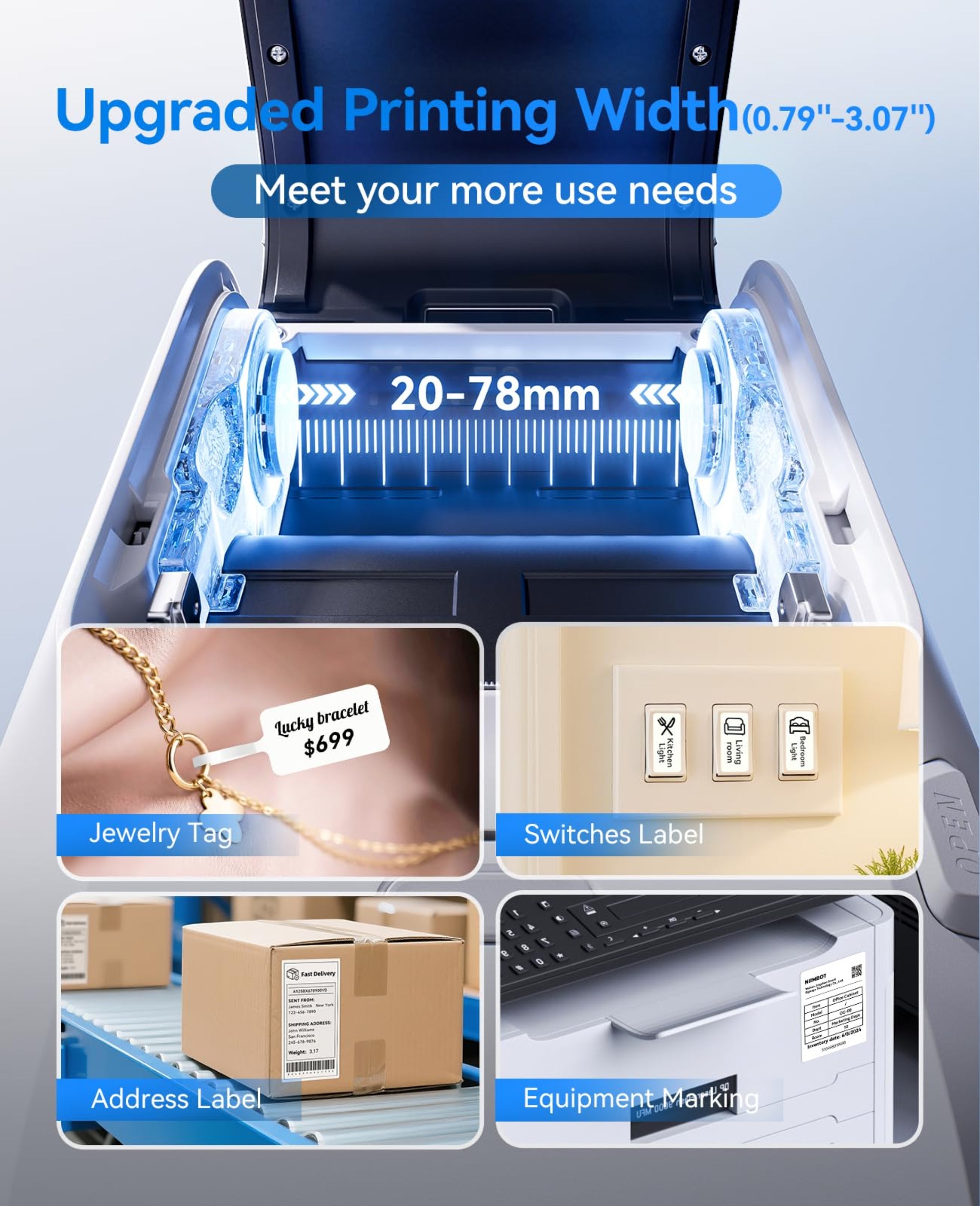 NB610 - NIIMBOT - M3 - PORTABLE BLUETOOTH THERMAL TRANSFER LABEL PRINTER - INCL FREE LABEL ROLL