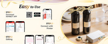 NB624 - NIIMBOT - N1 - BLUETOOTH SATIN RIBBON & LABEL PRINTER KIT INCLUDES BOTH SETS - BEIGE