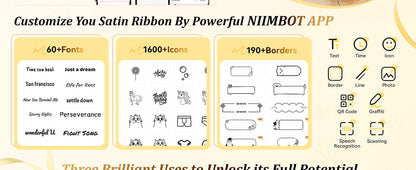 NB624 - NIIMBOT - N1 - BLUETOOTH SATIN RIBBON & LABEL PRINTER KIT INCLUDES BOTH SETS - BEIGE