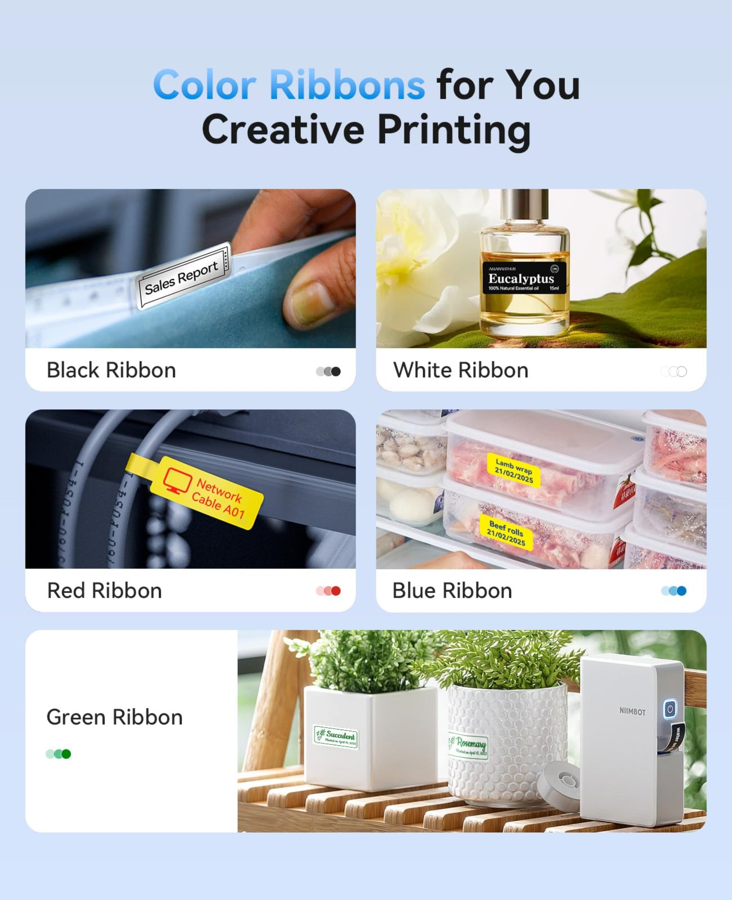 NB623 - NIIMBOT - N1 - BLUETOOTH THERMAL TRANSFER LABEL PRINTER INCL FREE WHITE LABEL & BLACK CARTRIDGE (14X50MM) - IRON ON LABEL MUST BE PURCHASED ADDITIONALLY