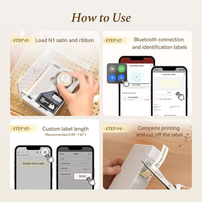 NB624 - NIIMBOT - N1 - BLUETOOTH SATIN RIBBON & LABEL PRINTER KIT INCLUDES BOTH SETS - PINK