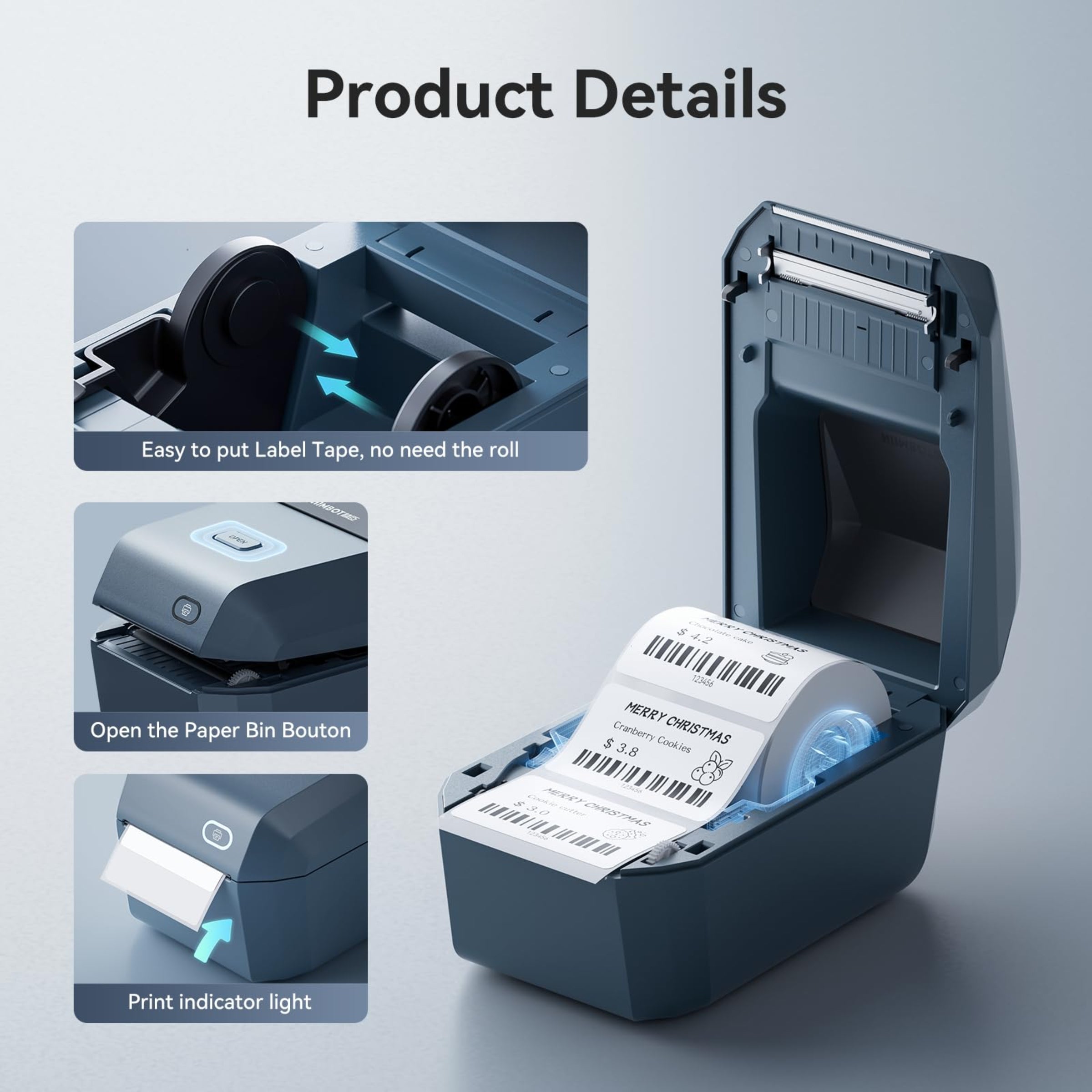 NIIMBOT - K3 - THERMAL BUSINESS BLUETOOTH LABEL PRINTER - INCLUDING 50*30MM LABEL ROLL WITH 900 LABELS