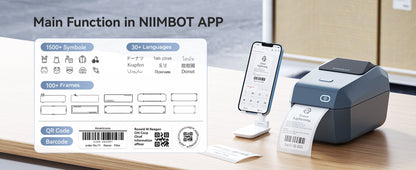 NIIMBOT - K3_W - STAMPANTE PER ETICHETTE TERMICA BLUETOOTH E WIFI PER AZIENDE - INCLUSO ROTOLO DI ETICHETTE DA 50*30 MM CON 900 ETICHETTE