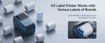 NIIMBOT - K3_W - STAMPANTE PER ETICHETTE TERMICA BLUETOOTH E WIFI PER AZIENDE - INCLUSO ROTOLO DI ETICHETTE DA 50*30 MM CON 900 ETICHETTE