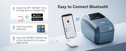 NIIMBOT - K3_W - STAMPANTE PER ETICHETTE TERMICA BLUETOOTH E WIFI PER AZIENDE - INCLUSO ROTOLO DI ETICHETTE DA 50*30 MM CON 900 ETICHETTE