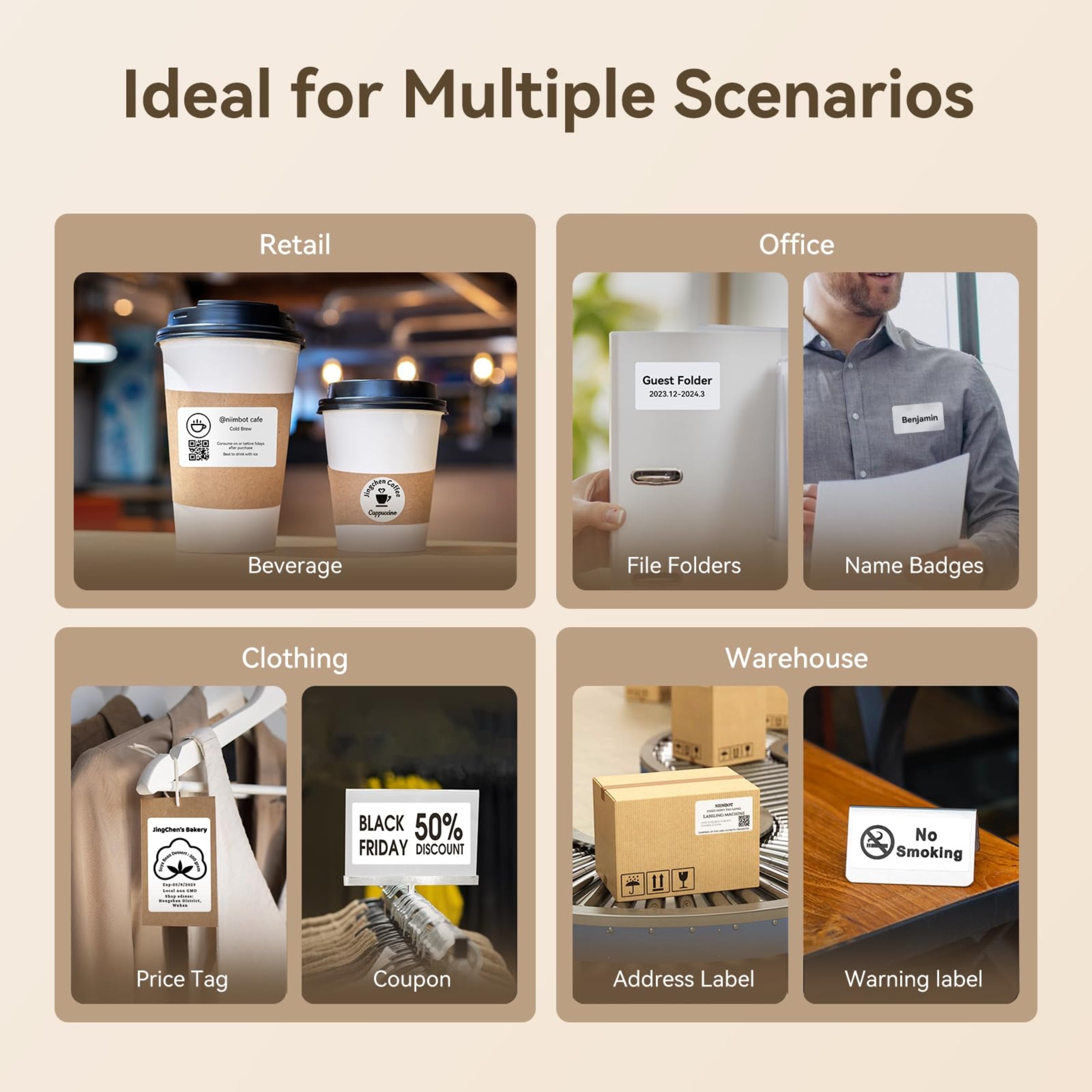 NIIMBOT - K3_W - THERMAL BUSINESS BLUETOOTH & WIFI LABEL PRINTER - INCLUDING 50*30MM LABEL ROLL WITH 900 LABELS