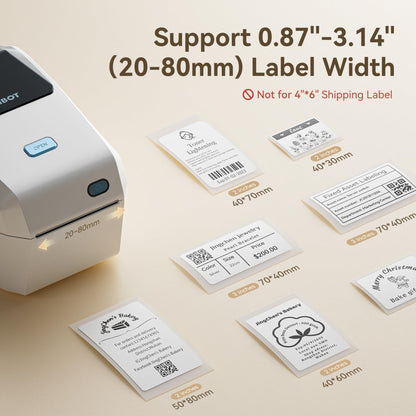 NIIMBOT - K3_W - STAMPANTE PER ETICHETTE TERMICA BLUETOOTH E WIFI PER AZIENDE - INCLUSO ROTOLO DI ETICHETTE DA 50*30 MM CON 900 ETICHETTE