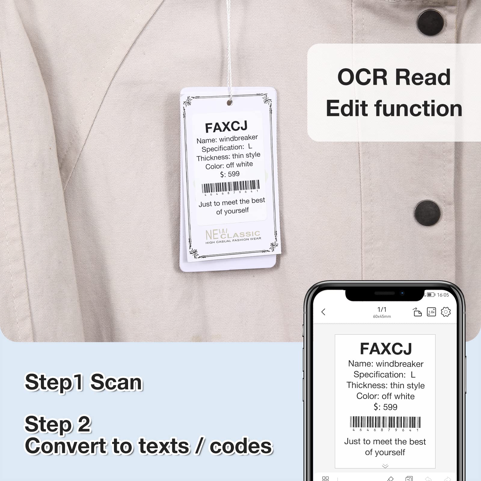 NB109 - NIIMBOT - B21 - PORTABLE THERMAL LABEL BLUETOOTH PRINTER INCLUDING FREE LABEL (50*30MM - WHITE)
