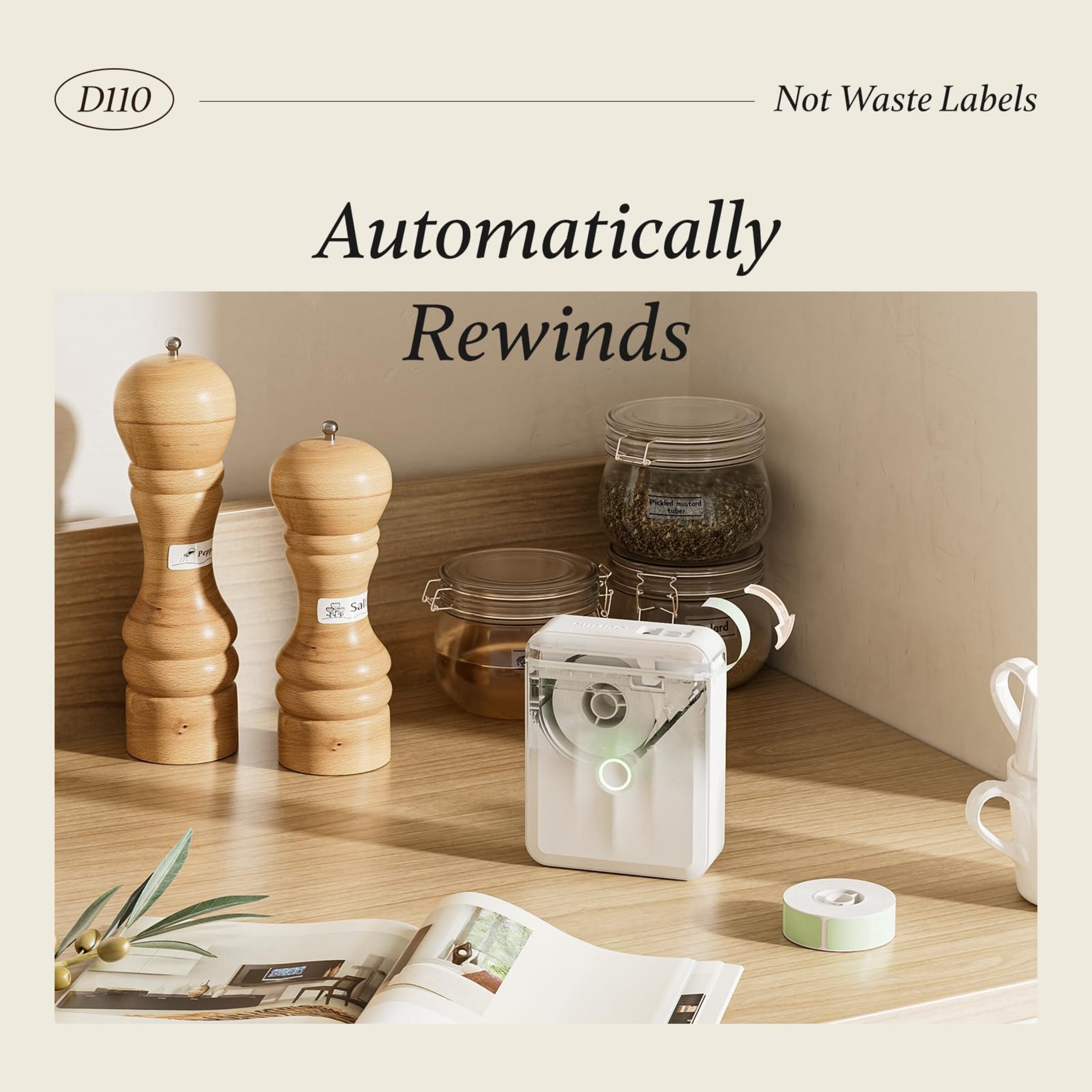 NIIMBOT - D110_M - PORTABLE BLUETOOTH LABEL PRINTER INCLUDING FREE LABEL ROLL (12*40MM - WHITE)